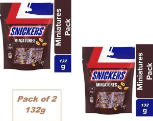 SNICKERS Miniatures Peanut Filled Chocolates Bars ( 2 X 132g) Bars ...