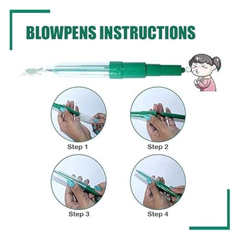 Magic Blow Pen Art Set | Blow Pens Pack of 6 with Stencils for Kids ...
