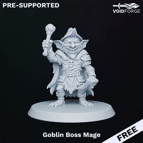 👺 Goblin Boss Mage - D&D Miniature 32mm Resin Pre-Supported STL・Free ...