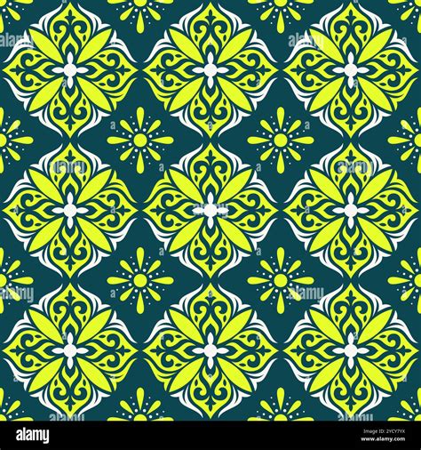 Mediterranean ornaments and tiles. Spanish, Portuguese Italian Green ...