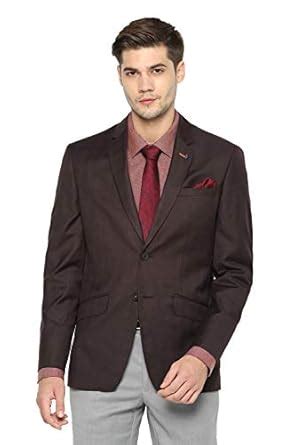 Simon Carter Men's Notch Lapel Slim fit Blazer (SCBZFSLF548274_Brown_38 ...