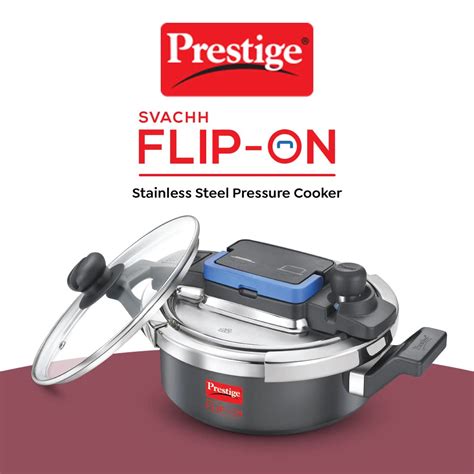 Prestige Svachh Flip-on Hard Anodised Pressure Cooker with Glass Lid ...