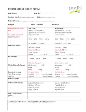 Podfo Ghost Order Form 2014 - Fill and Sign Printable Template Online