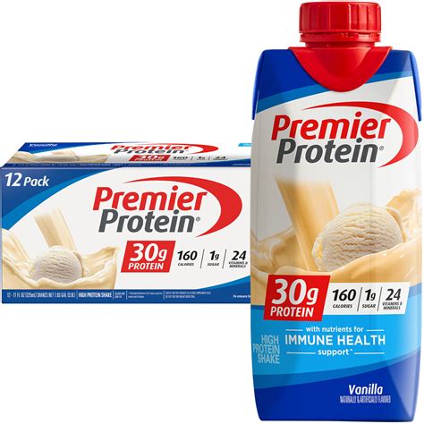 Premier Protein Protein Shake, Vanilla, 30g Protein, 1g Sugar, 11 fl oz ...