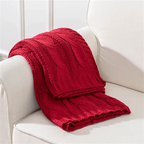Red Knit Throw Blanket | atelier-yuwa.ciao.jp