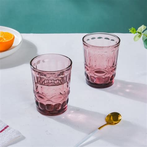 Rose Everyday Drinking Glass Mauve Set Of 6 250 ml Online - Premium ...