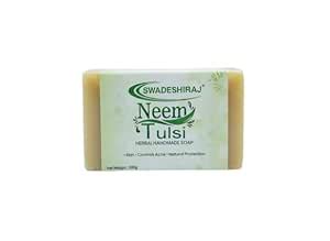 Buy SWADESHIRAJ Neem Tulsi Handmade Soap Pack of 2 | Anti-Bacterial ...
