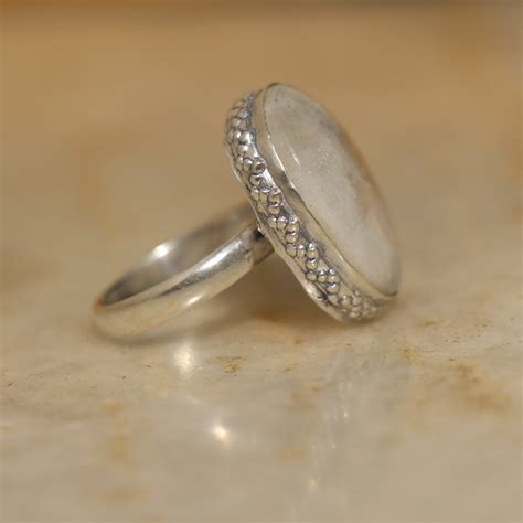 Buy Rainbow Moonstone Gemstone, Ring Jewelry, Gifts for Her, Silver ...