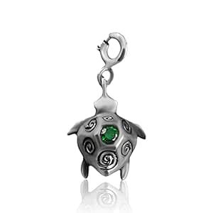 FOURSEVEN Cruisin the Current Sea Turtle Charm Pendant with Green Cubic ...