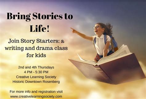 Story Starters Kids Writing and Drama Class, Creative Learning Society ...