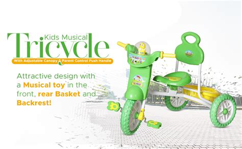 Dash Vega Musical Tricycle with Storage Basket and Lights for Kids ...