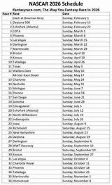 NASCAR Cup Series 2026 Printable Schedule - ifantasyrace.com