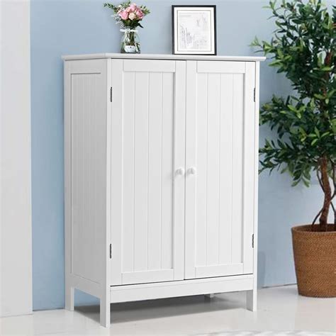 VEIKOUS Bathroom Floor Storage Cabinet with 4 Drawers, 1 Cupboard and 2 ...
