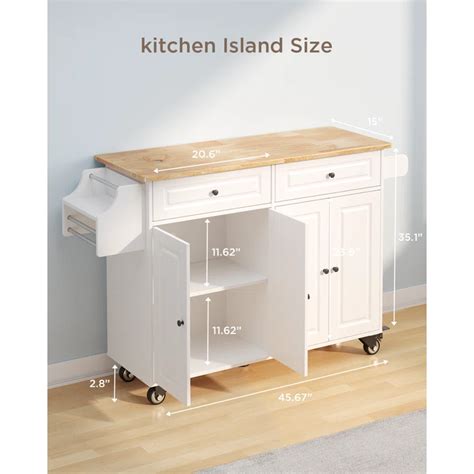 Kitchen Island Table: Expandable Countertop, Storage, and Locking Whee ...