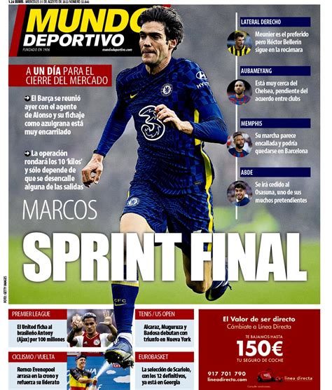 Portada de Mundo Deportivo del miércoles 31 de agosto de 2022