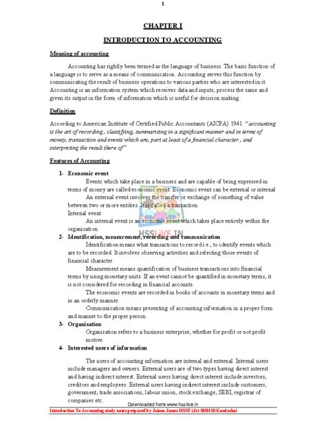 Introduction to Accounting Notes (Course Code: ACC101) - Studocu