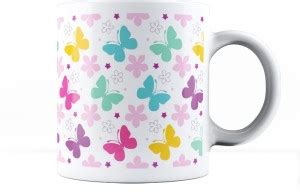Lab No. 4 Butterfly Design Pattern Ceramic Coffee Mug Price in India ...