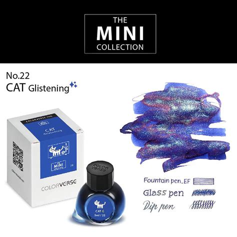 Colorverse Mini | Blue | Fountain Pen Ink Bottled | 5ml | Cat – Writing ...
