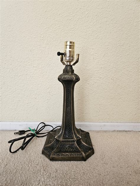 Vintage Tiffany Style Lamp, Vintage Metal Lamp Base, Tiffany Lamp Base ...