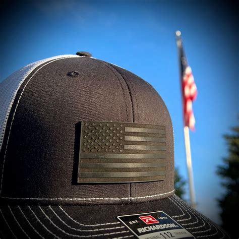 American Flag Leather Patch Hat Patriotic Richardson 112 - Etsy