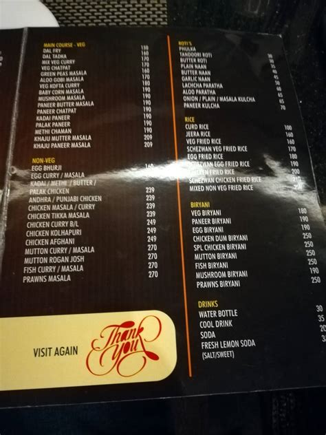 Menu at The 7 Hills Restaurant and Bar, Hyderabad, 4-7/1/2 Maktha ...