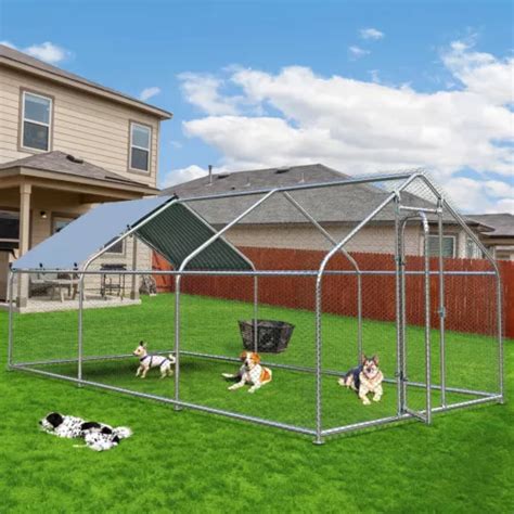 TAUS Large Outdoor Pet Dog Run Kennel with Shade Cover India | Ubuy