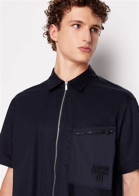 Geometric Sage Classic Neck Loose Fit Shirt