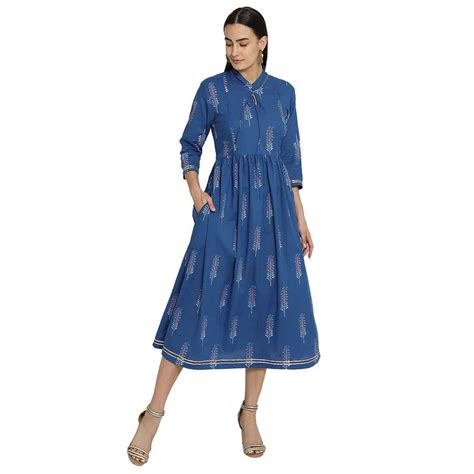 Buy Zelena Blue Printed Maternity Dress Online