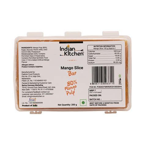 indian Kitchen Mango Slice Bar 200g – Indian Kitchen