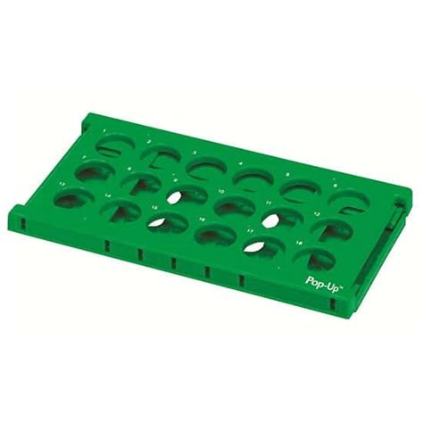 Cole-Parmer Pop-Up Tube Rack, 50 mL, Green; 2/PK from Cole-Parmer India