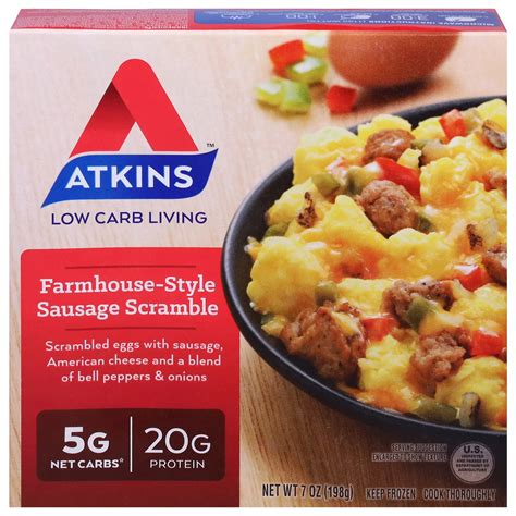 Atkins Low Carb Living Farmhouse-Style Sausage Scramble Frozen Meal ...