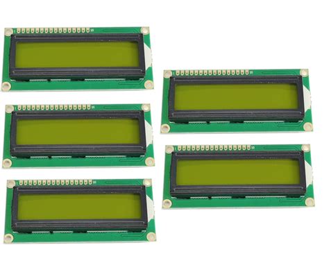 Aktronics® HD44780 1602 16x2 Serial LCD Black Character Green Backlight ...
