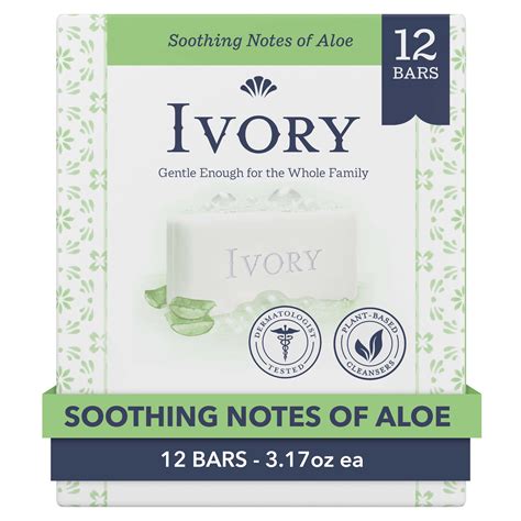 Ivory Bar Soap Notes of Aloe, for All Skin Types, 3.17 oz., 12 Count ...
