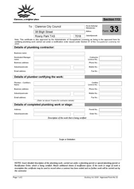 Fillable Online Form 33 - Clarence City Council Fax Email Print - pdfFiller