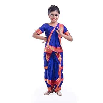 FancyDressWale Bharatnatyam Dress for Girls (Blue, 12-14 Years ...