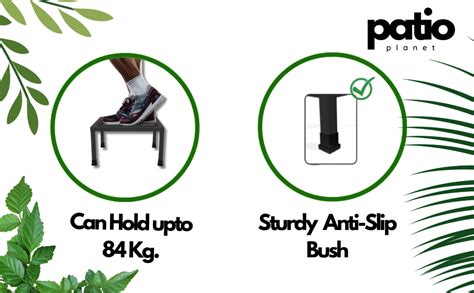 Patio Planet Metal Planters Square Shape Thick and Strong Leg |Black ...