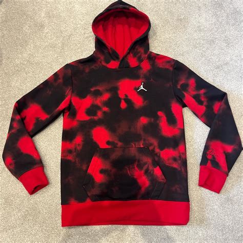 A brand new air Jordan black and red hoodie... - Depop