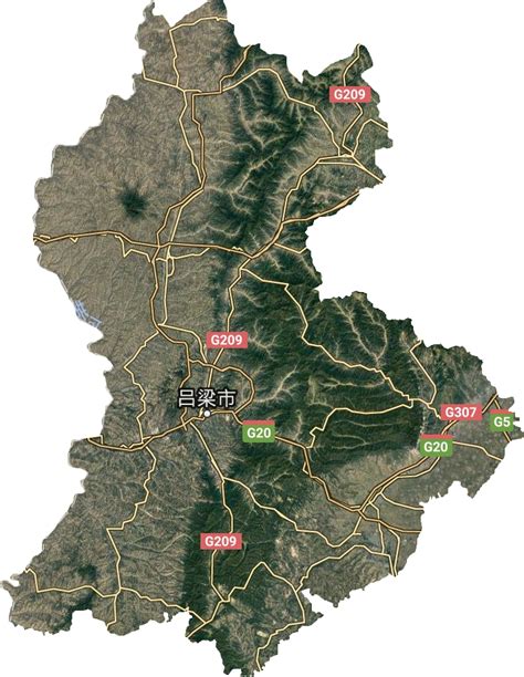 吕梁市高清卫星地图,吕梁市高清谷歌卫星地图