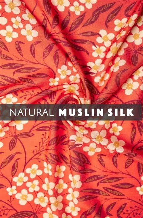 Barah Masi Orange Background Natural Muslin Silk Fabric| FLAT 50% OFF