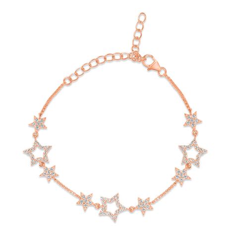 Stellar Spark Rose Gold Plated 925 Sterling Silver Bracelet – Zavya