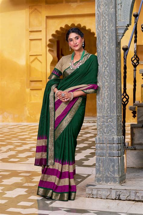 BANDHANI PALACE MEESHRI POLY COTTON PRINTED ZARI WEAVING WORK SAREE ...