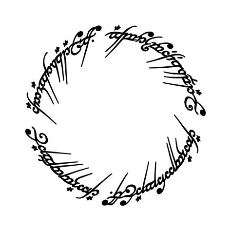Lord Of The Rings Ring Inscription The Lord Of The Rings" One Ring