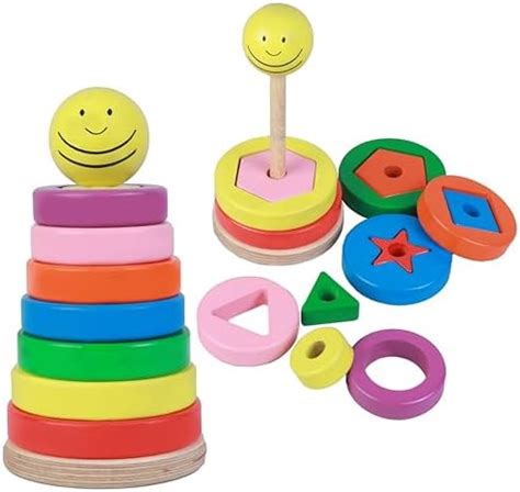 Peachick Toys Silicone Stacker for Baby 6 Pcs Soft Building Rings ...