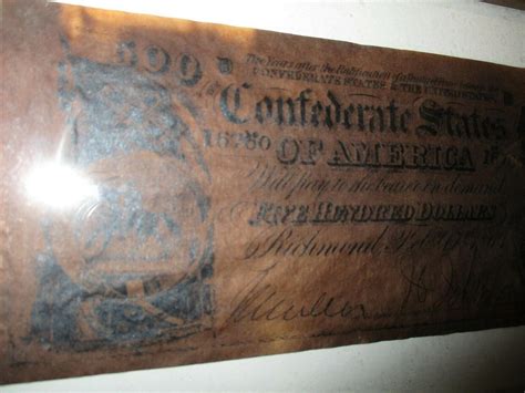 CONFEDERATE STATES 500 DOLLAR BILL COPY (16760) 1864 FIVE HUNDRED ...