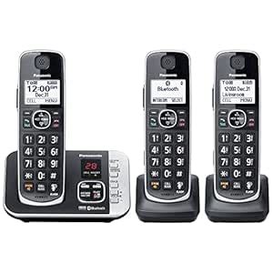 Panasonic Link2Cell KX-TGE663B Bluetooth DECT 6.0 Expandable Wireless ...