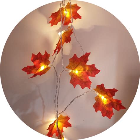 Led Maple Leaves Fall Garland String Light Decor Halloween Christmas NEW