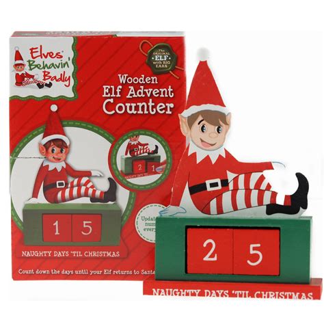 Elves Behaving Badly Wooden Elf Advent Calendar (12 Pack Offer ...