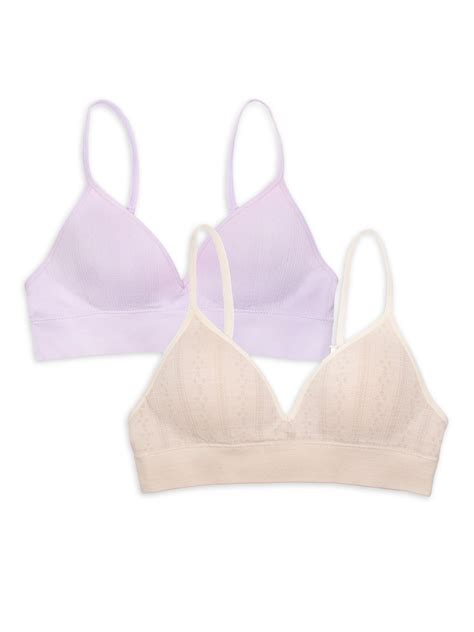 Wonder Nation Girls Seamless Longline Bras 2 Pack Sizes 30A-38A Comfort ...