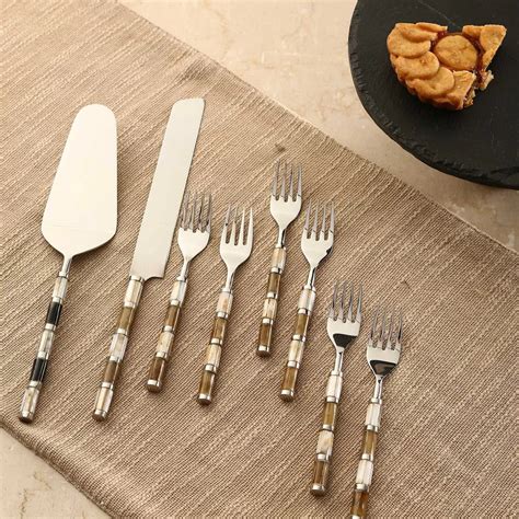 Cake Knife & Server - MOP With Forks Set of 6 – Revive Home