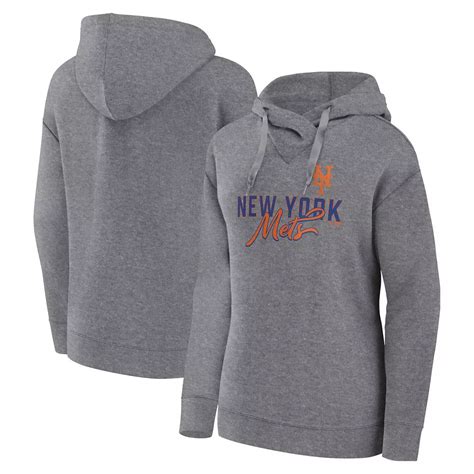 Women's Profile Heather Gray New York Mets Plus Size Pullover Hoodie